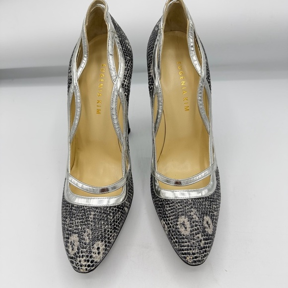 Eugenia Kim Metallic Silver and Gray Snakeskin Heels - Picture 3 of 13